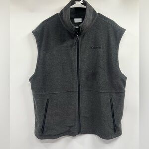 Columbia Gray Fleece Zip Front and Pocket Outdoor Vest size XL